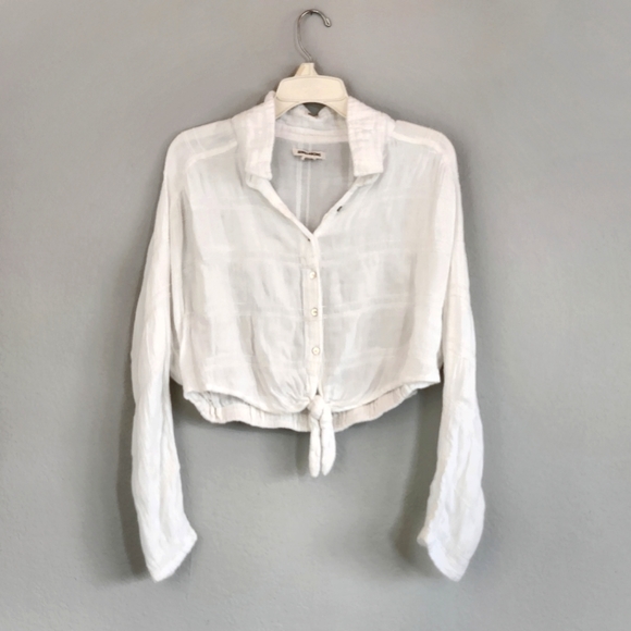 Billabong Sunset Sessions Chenille Tie Knot Front Button Top, Sz Medium - Picture 5 of 7